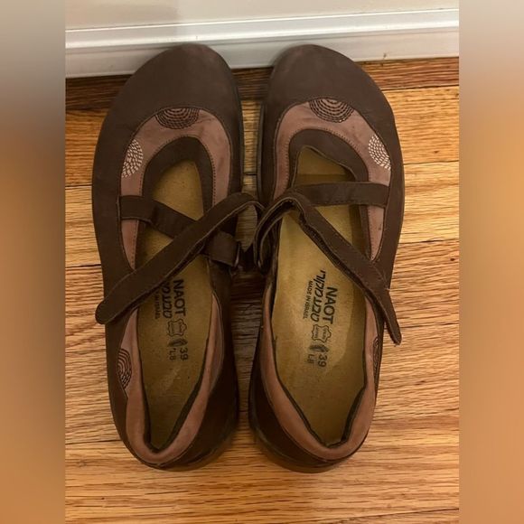 NAOT Shell Collection Lagos Mauve and Brown Mary Jane Style Shoes Size 39 - Picture 11 of 13